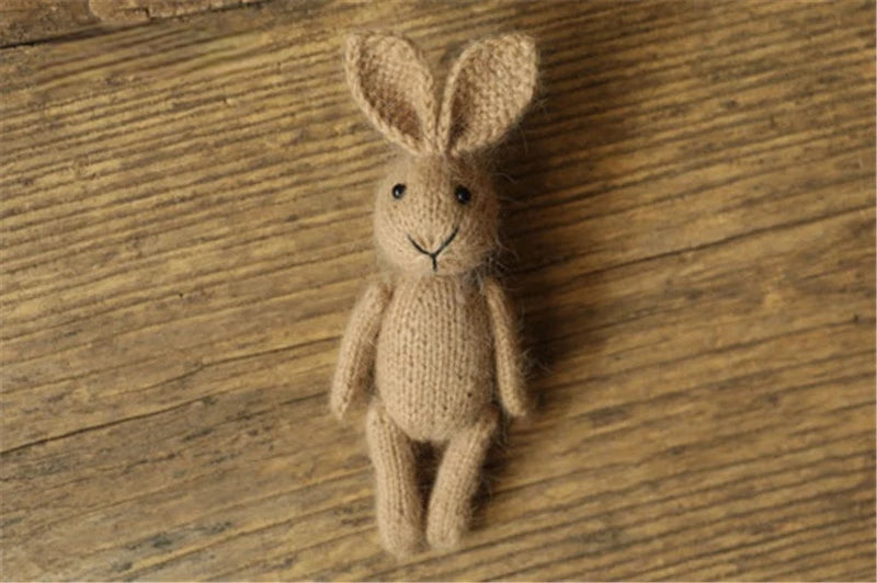 Handmade Dolls Knitted Rabbit Bear  Newborn Photography Props Baby Photography Studio  Accessoires