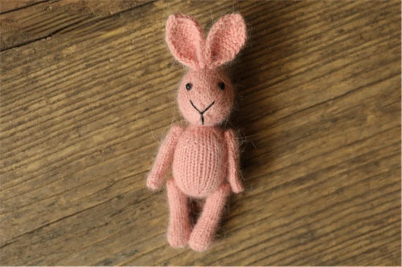 Handmade Dolls Knitted Rabbit Bear  Newborn Photography Props Baby Photography Studio  Accessoires