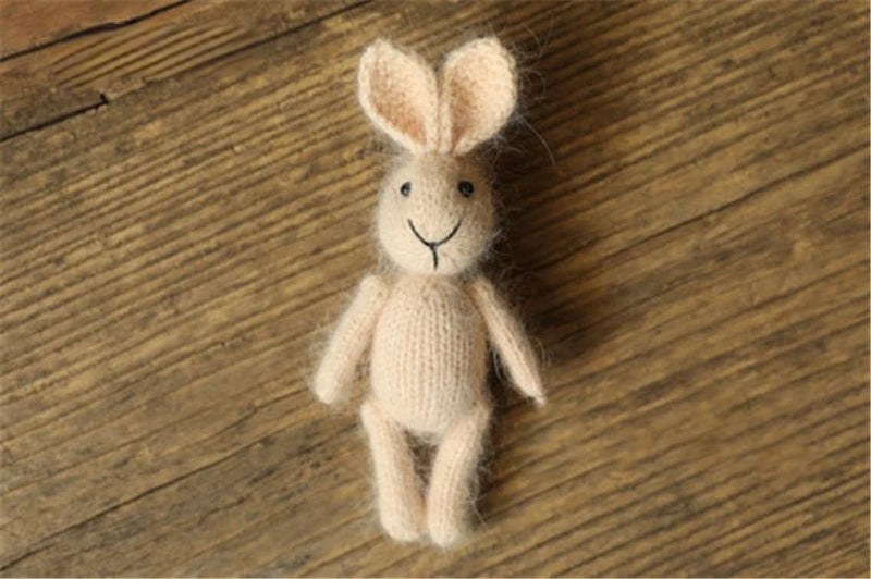 Handmade Dolls Knitted Rabbit Bear  Newborn Photography Props Baby Photography Studio  Accessoires
