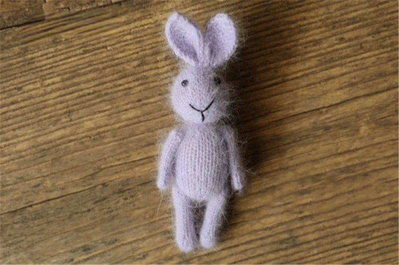 Handmade Dolls Knitted Rabbit Bear  Newborn Photography Props Baby Photography Studio  Accessoires
