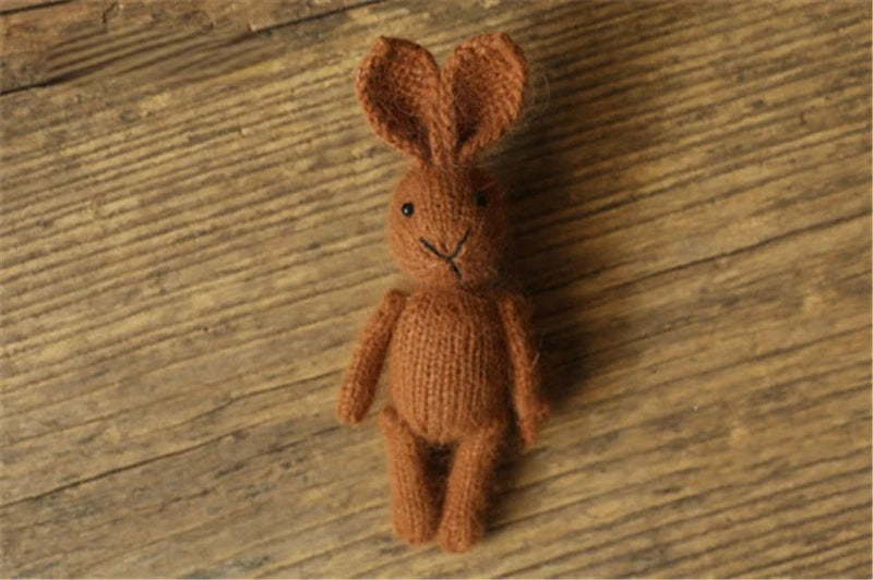 Handmade Dolls Knitted Rabbit Bear  Newborn Photography Props Baby Photography Studio  Accessoires