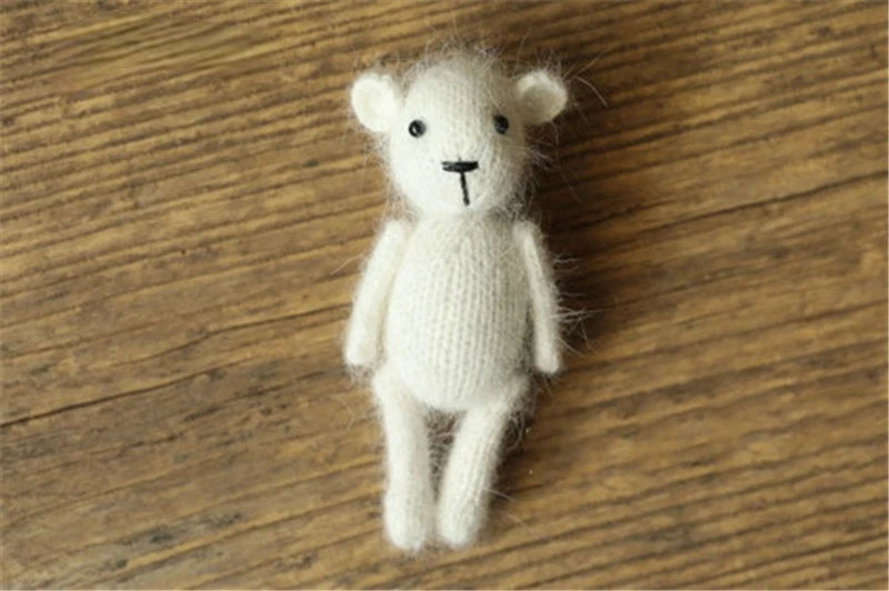 Handmade Dolls Knitted Rabbit Bear  Newborn Photography Props Baby Photography Studio  Accessoires