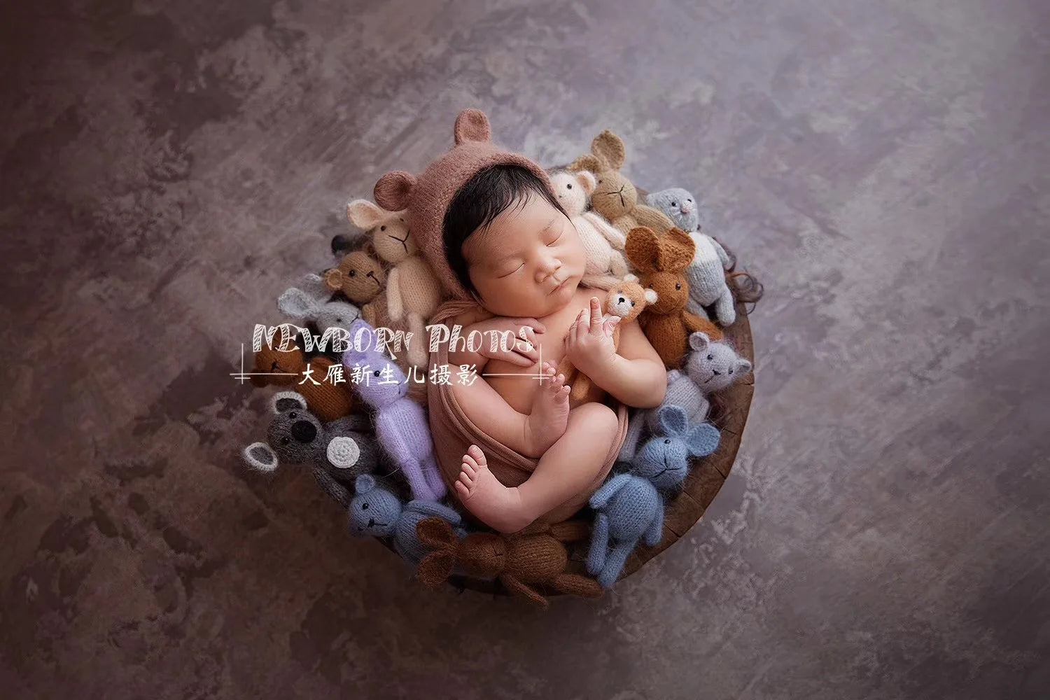 Handmade Dolls Knitted Rabbit Bear  Newborn Photography Props Baby Photography Studio  Accessoires