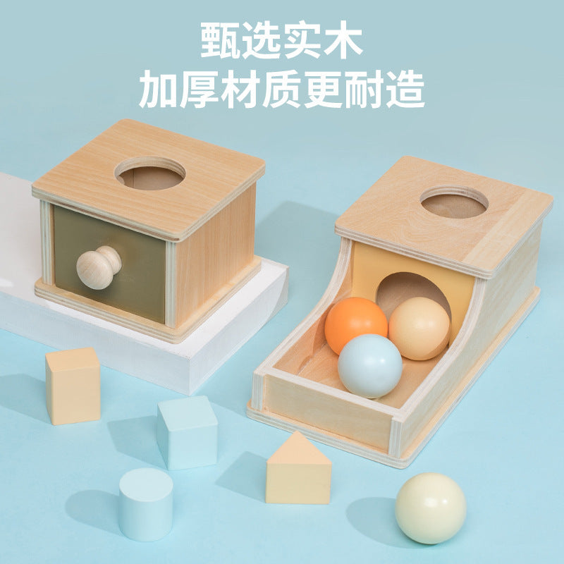 <font dir="auto" style="vertical-align: inherit;"><font dir="auto" style="vertical-align: inherit;">Cross-border children's early education intelligence development coin box Montessori wooden ball drawer target box teaching aids educational toys</font></f