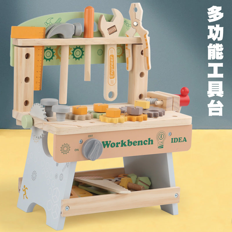 <font dir="auto" style="vertical-align: inherit;"><font dir="auto" style="vertical-align: inherit;">Children's wooden multifunctional disassembly nut combination simulation maintenance tool table parent-child interactive early education educational toys</