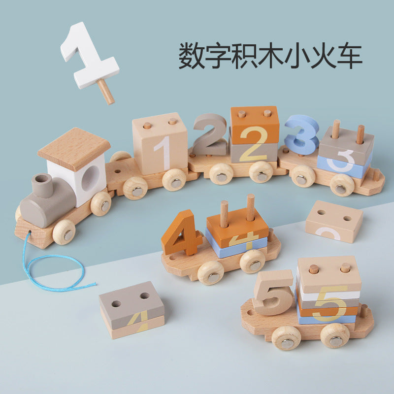 <font dir="auto" style="vertical-align: inherit;"><font dir="auto" style="vertical-align: inherit;">Young Children's Wooden Early Education Enlightenment Digital Color Cognition Assembled Building Blocks Dragging Train Educational Toys</font></font>