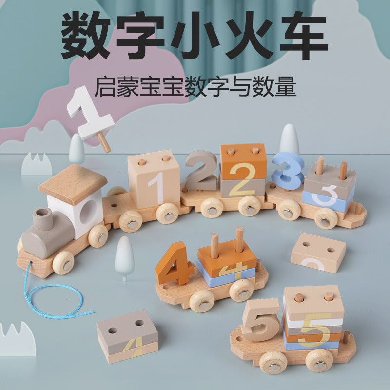 <font dir="auto" style="vertical-align: inherit;"><font dir="auto" style="vertical-align: inherit;">Young Children's Wooden Early Education Enlightenment Digital Color Cognition Assembled Building Blocks Dragging Train Educational Toys</font></font>