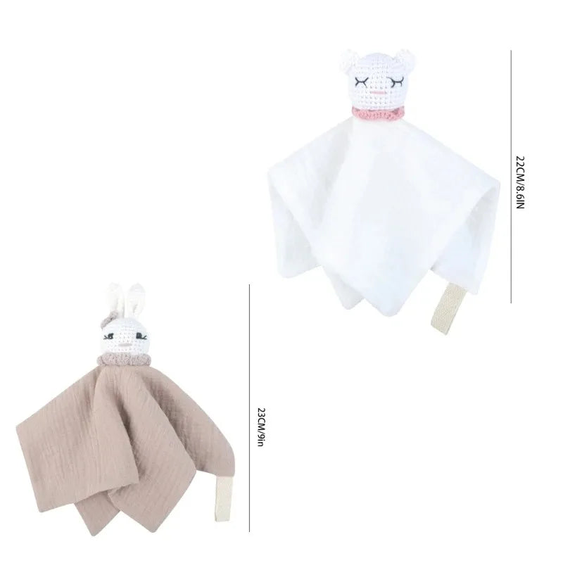 Personalized Animal Toy Lovely Baby Towel Feeding Bib Soft Security Blanket doudou Cotton Burping Cloth Infant Shower Gift Knitt