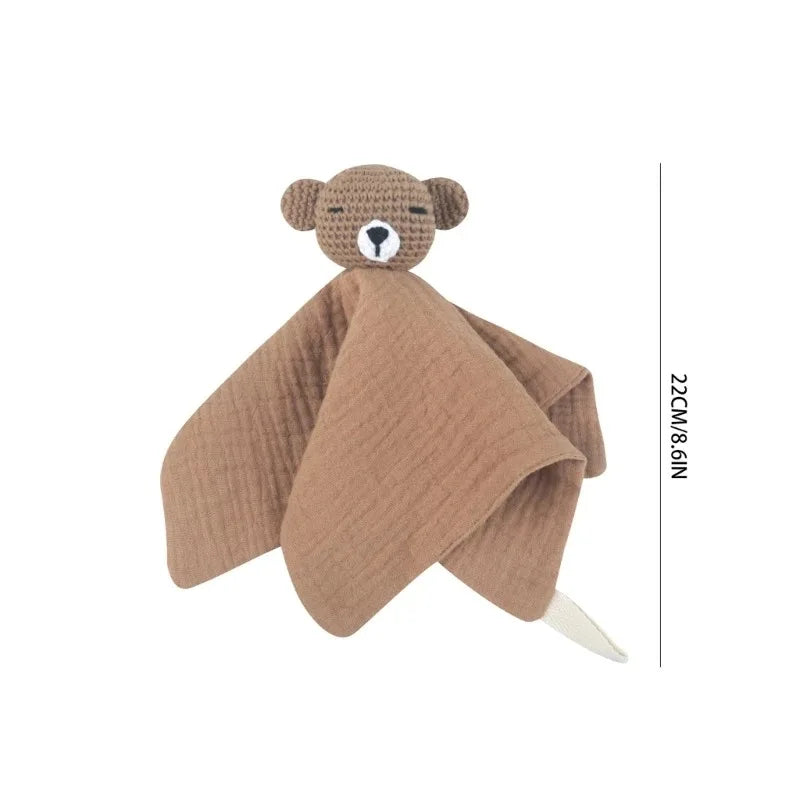 Personalized Animal Toy Lovely Baby Towel Feeding Bib Soft Security Blanket doudou Cotton Burping Cloth Infant Shower Gift Knitt