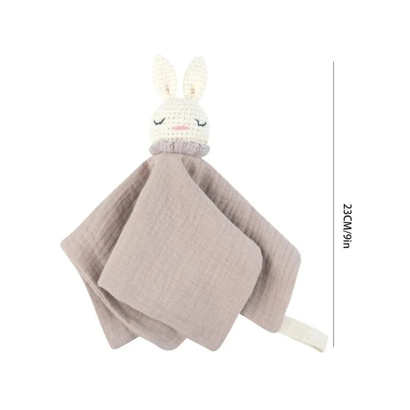 Personalized Animal Toy Lovely Baby Towel Feeding Bib Soft Security Blanket doudou Cotton Burping Cloth Infant Shower Gift Knitt